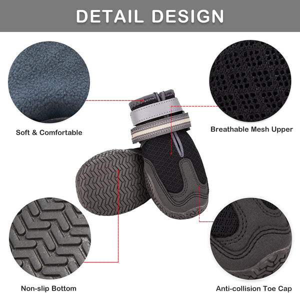 Summer Dog Boots 4pc Dog Shoes