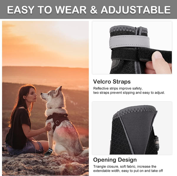 Summer Dog Boots 4pc Dog Shoes