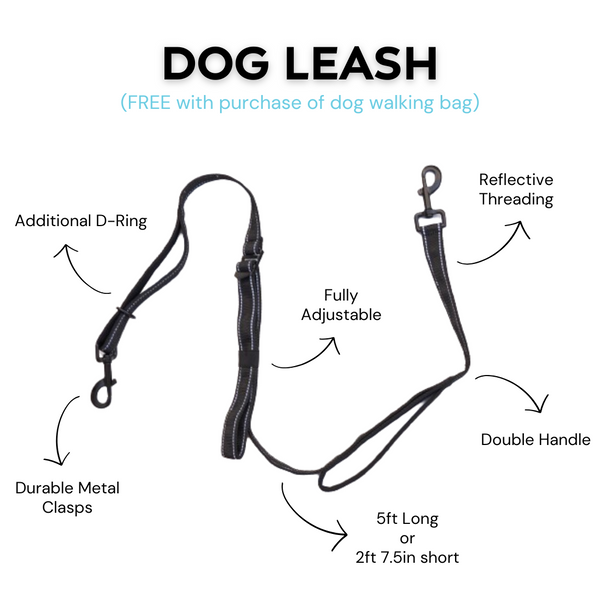 Dog Walking Bag Fanny Pack With Treat Bag And Leash