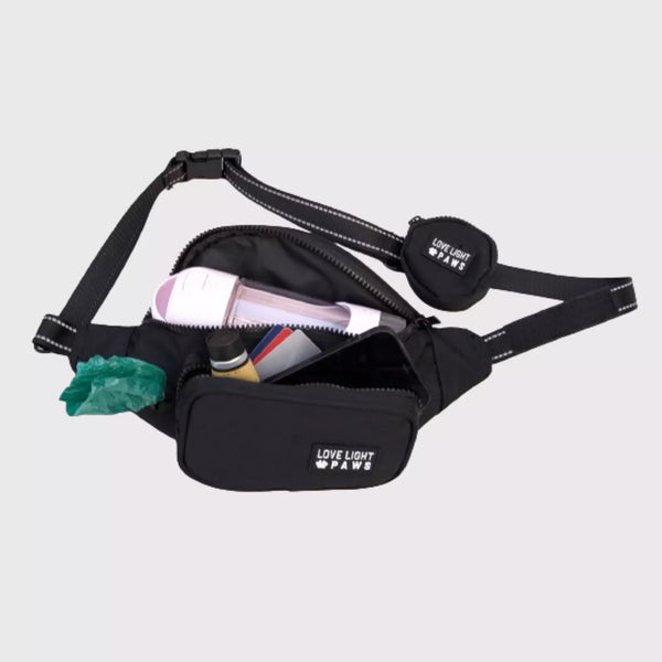 Dog Walking Bag Fanny Pack With Treat Bag And Leash