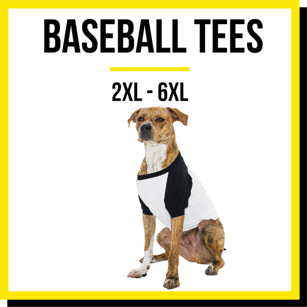 Blank Dog Baseball Tees (2XL - 6XL)