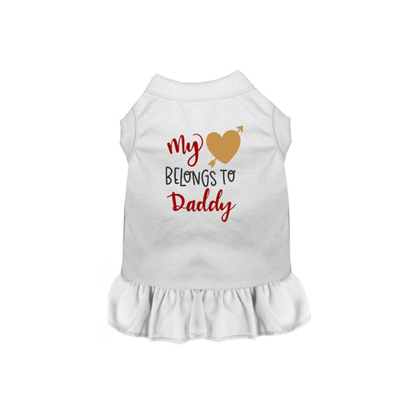 My Heart Belongs to Daddy Valentine's Day Custom Dog Dress V-day Plain Pet Dress Dog Dress