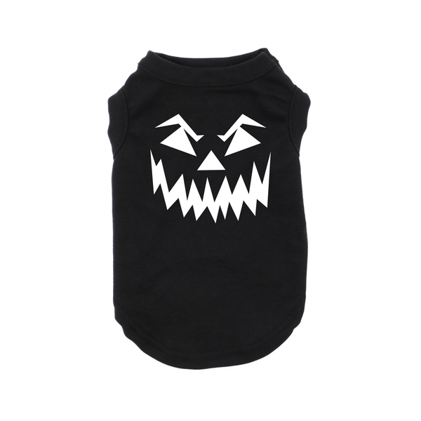 Dog Shirt Holiday Halloween Jack-O-Lantern Smiley