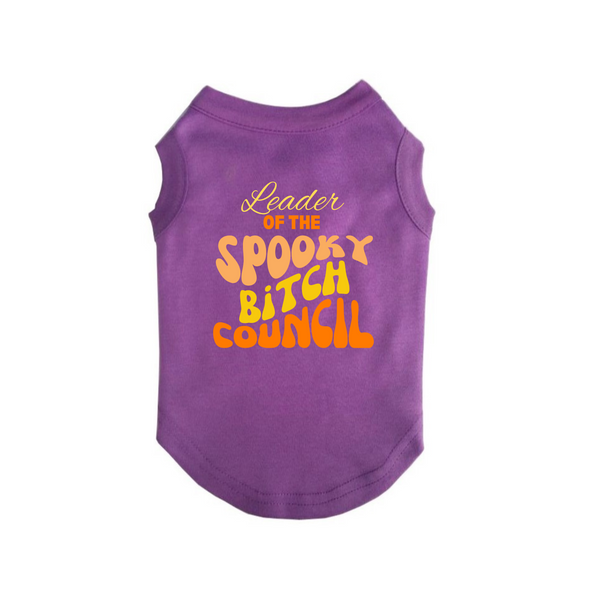 Dog Shirt Holiday Halloween Leader of the Spooky Bitch Council