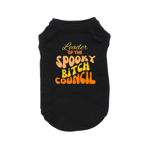 Dog Shirt Holiday Halloween Leader of the Spooky Bitch Council