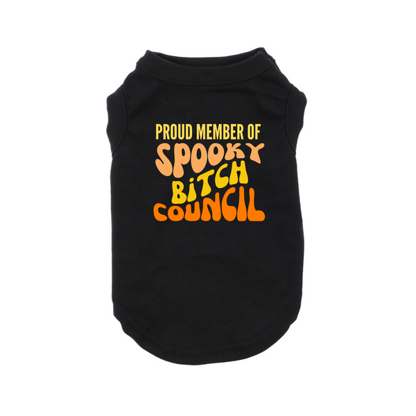 Dog Shirt Holiday Halloween Proud Member of Spooky Bitch Council