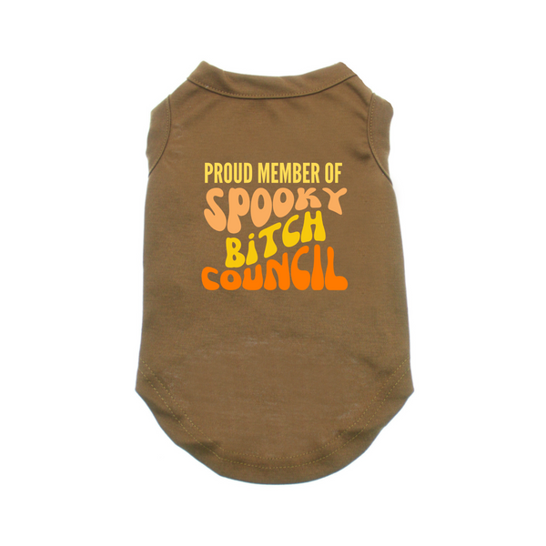 Dog Shirt Holiday Halloween Proud Member of Spooky Bitch Council
