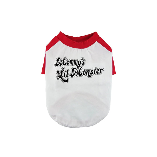Mommy's Lil Monster Dog Baseball Tee Contrasting Raglan Sleeve