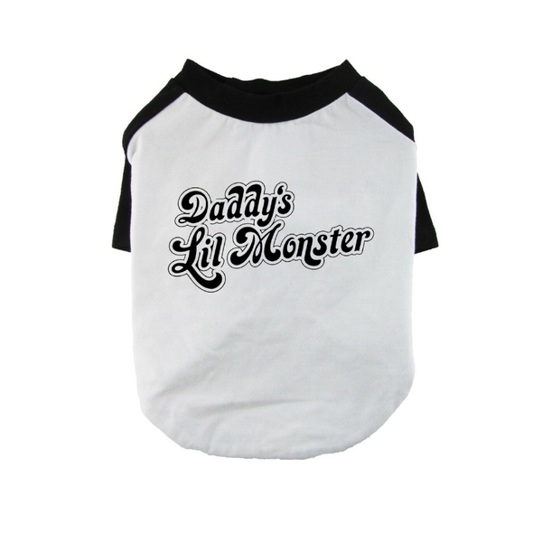 Daddy's Little Monster Dog Baseball Tee