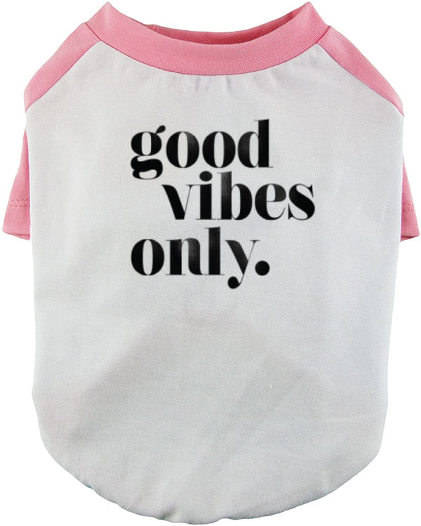 Good Vibes Only Dog Baseball Tee
