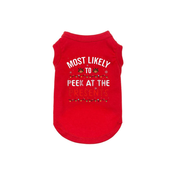 Most Likely to Peek Christmas Dog Shirt