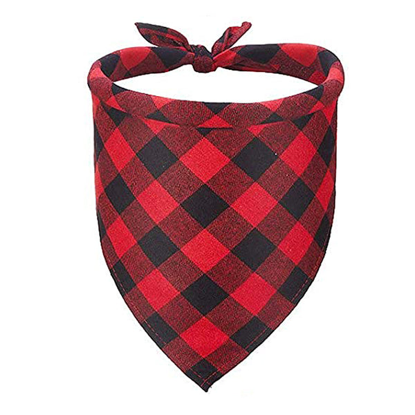 Blank Plaid Dog Bandanas (S / L)