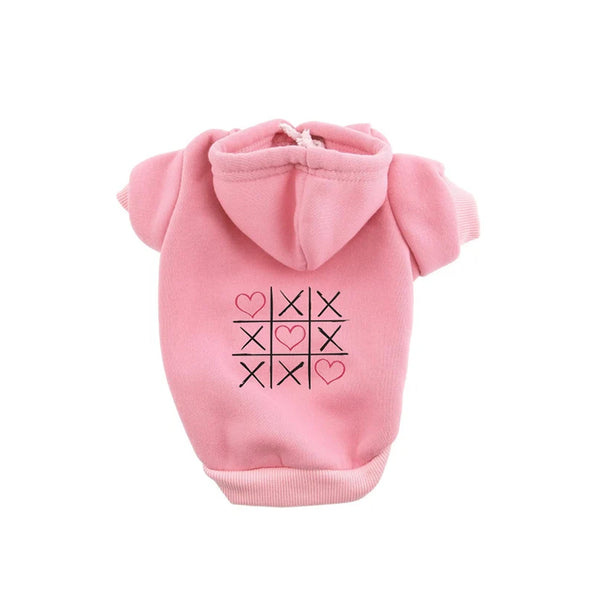 Tick Tac Toe With Hearts Dog Hoodie