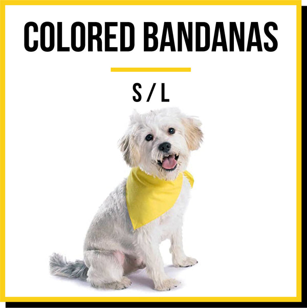 'Blank Colored Dog Bandanas (S / L)' - Customized