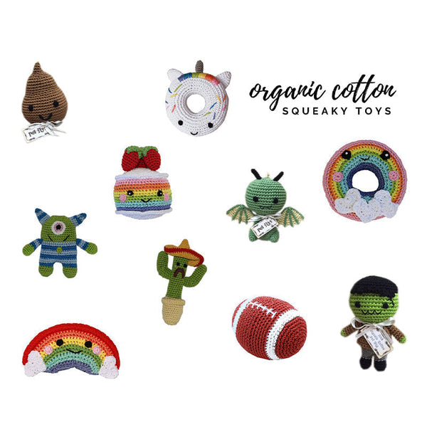 Organic Cotton Squeaky Toy Alien