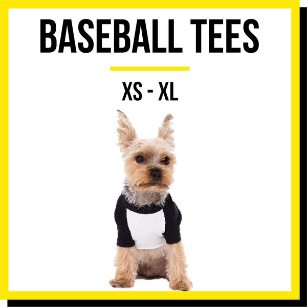 'Blank Dog Baseball Tees (XS - L)' - Customized