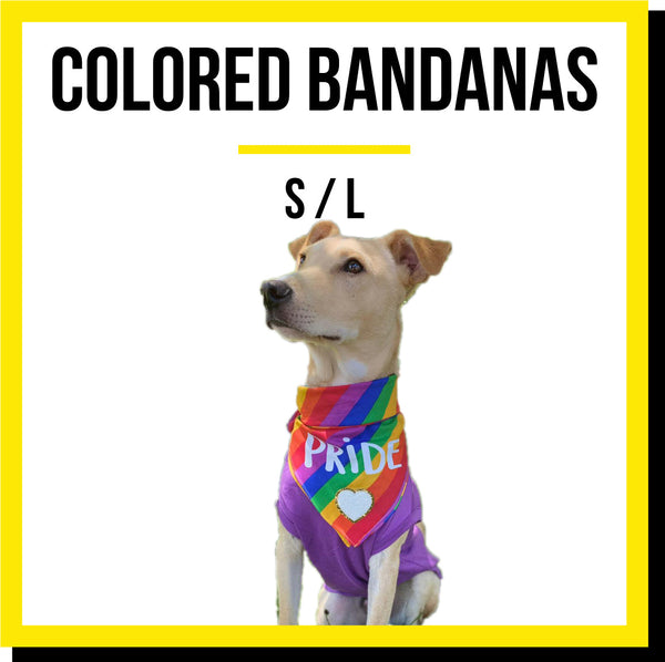 'Blank Colored Dog Bandanas (S / L)' - Customized