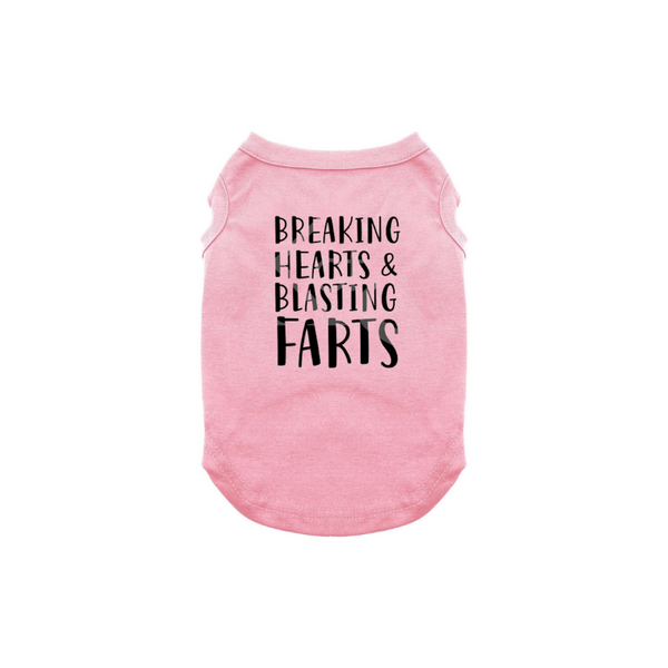 Breaking Hearts Blasting Farts Dog Shirt