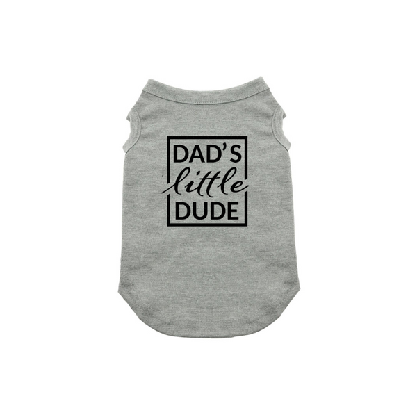 Dad's Little Dude Boxed Dog Shirt