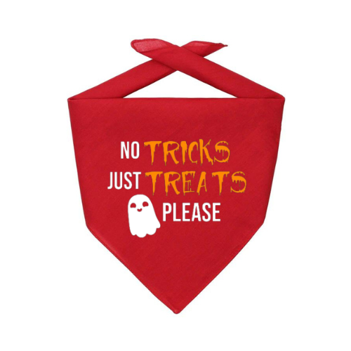 Personalized Halloween Dog Bandana No Tricks Just Treats Please