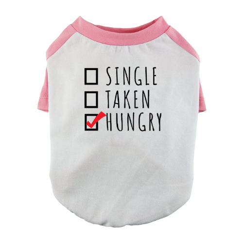 Single, Taken, Hungry Checklist Dog Baseball Tee