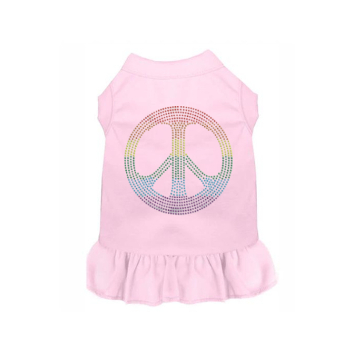 Rainbow Peace Rhinestone Dog Dress Pride Pet Dress