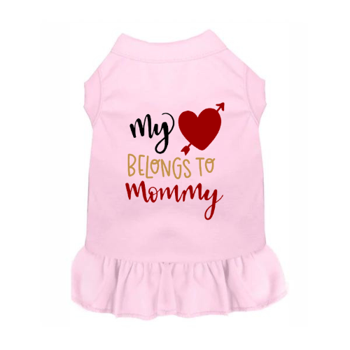 My Heart Belongs to Daddy Valentine's Day Custom Dog Dress V-day Plain Pet Dress Dog Dress