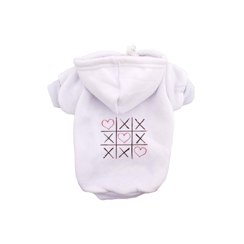 Tick Tac Toe With Hearts Dog Hoodie