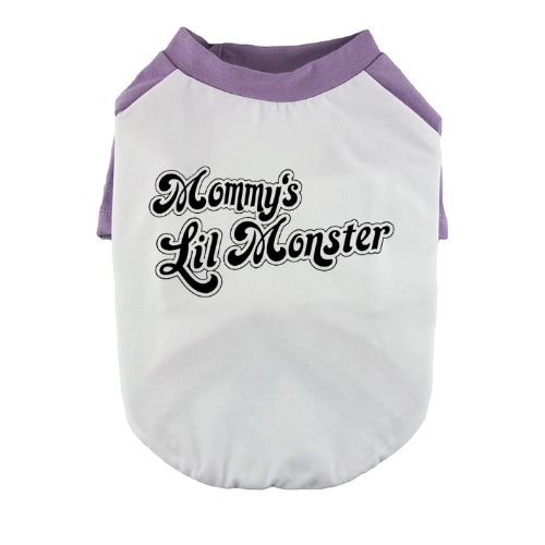 Mommy's Lil Monster Dog Baseball Tee Contrasting Raglan Sleeve