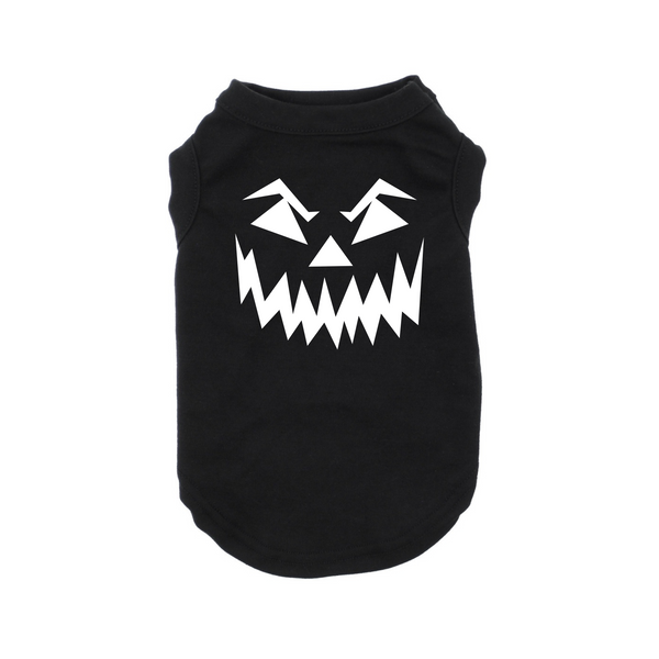 Dog Shirt Holiday Holloween Jack-O-Lantern Smiley