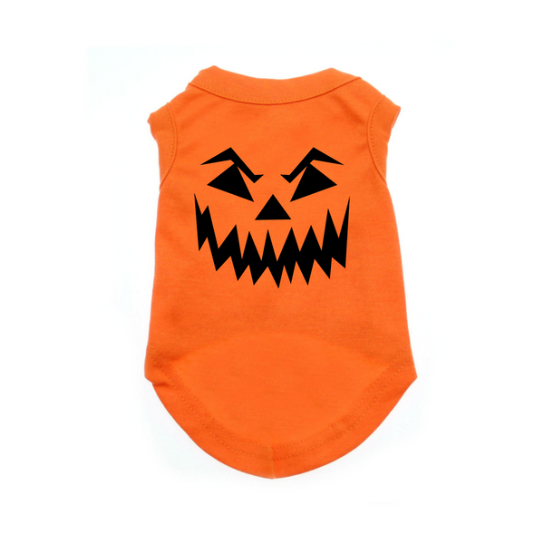 Dog Shirt Holiday Holloween Jack-O-Lantern Smiley