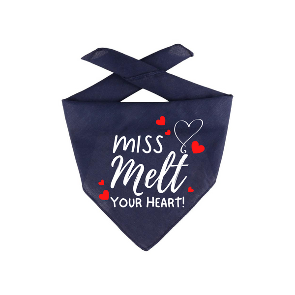 Dog Bandana Festive Holiday Valentine's Day Miss Melt Your Heart