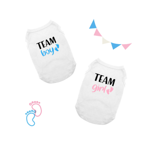 Dog Shirt Team Boy Team Girl Gender Reveal Baby Shower