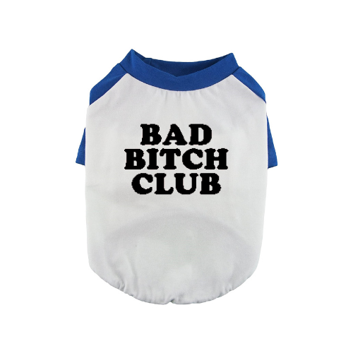 Bad Bitch Club Dog Shirt Contrasting Raglan Sleeve