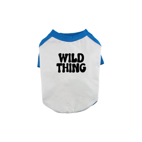 Wild Thing Dog Shirt Contrasting Raglan Sleeve