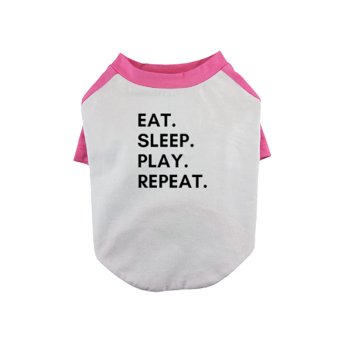 Eat. Sleep. Play. Repeat. Dog Baseball Tee