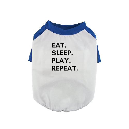 Eat. Sleep. Play. Repeat. Dog Baseball Tee