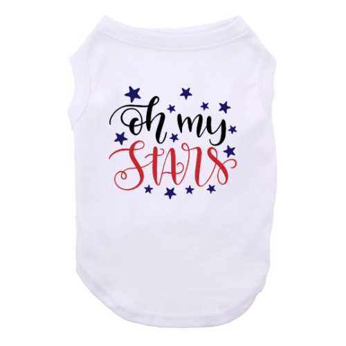 Oh My Stars Dog Shirt Patriotic Pet Shirt