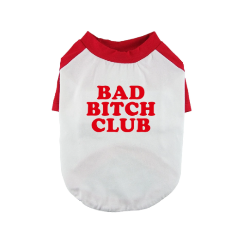 Bad Bitch Club Dog Shirt Contrasting Raglan Sleeve