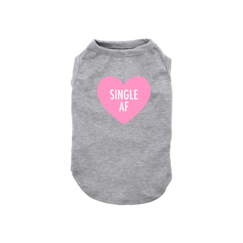 Single AF Dog Shirt Valentine's Day Pet Shirt