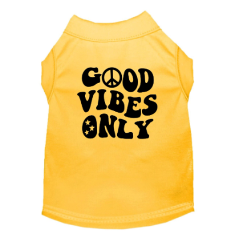 Good Vibes Only Peace Sign Dog Shirt