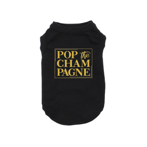 Pop The Champagne New Year NYE Celebration Dog Shirt