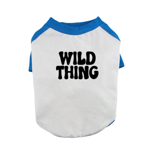 Wild Thing Dog Shirt Contrasting Raglan Sleeve