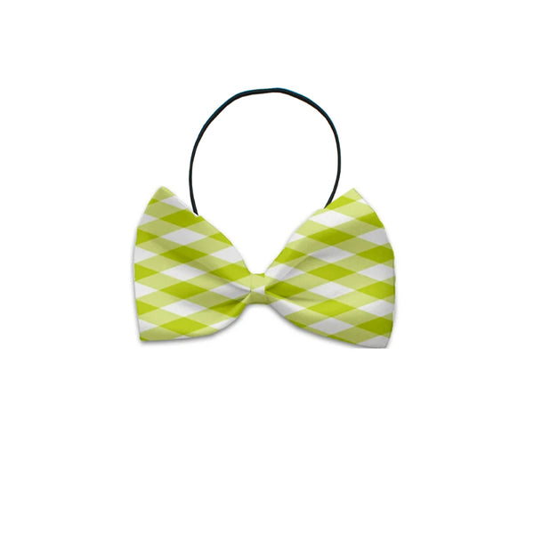 Lime Plaid Bow Tie