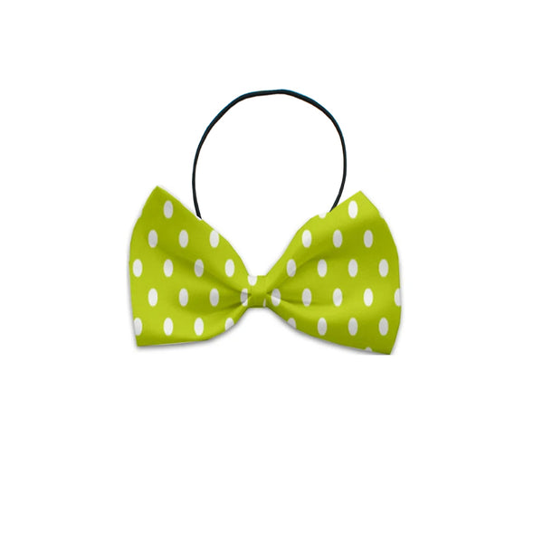 Lime Polka Dots Bow Tie