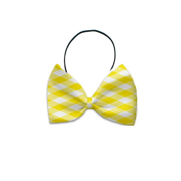 Yellow Plaid Bow Tie