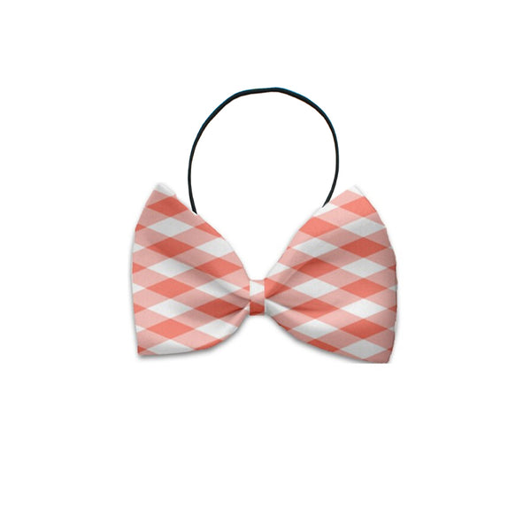 Peach Plaid Bow Tie