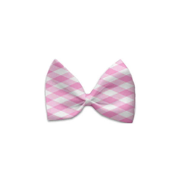 Pink Plaid Bow Tie