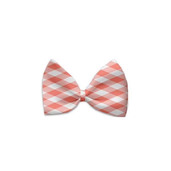 Peach Plaid Bow Tie