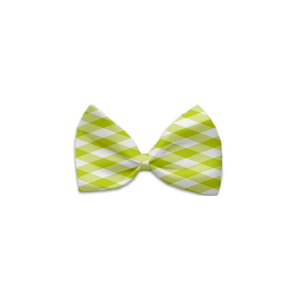 Lime Plaid Bow Tie